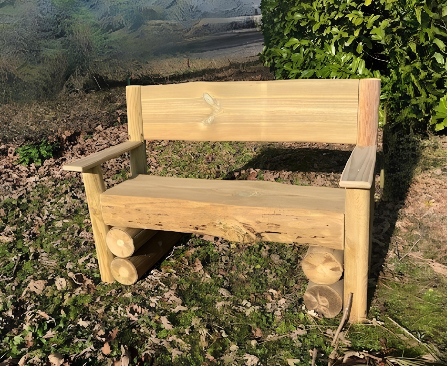 banc golf dossier accoudoirs bois pin des landes labat merle