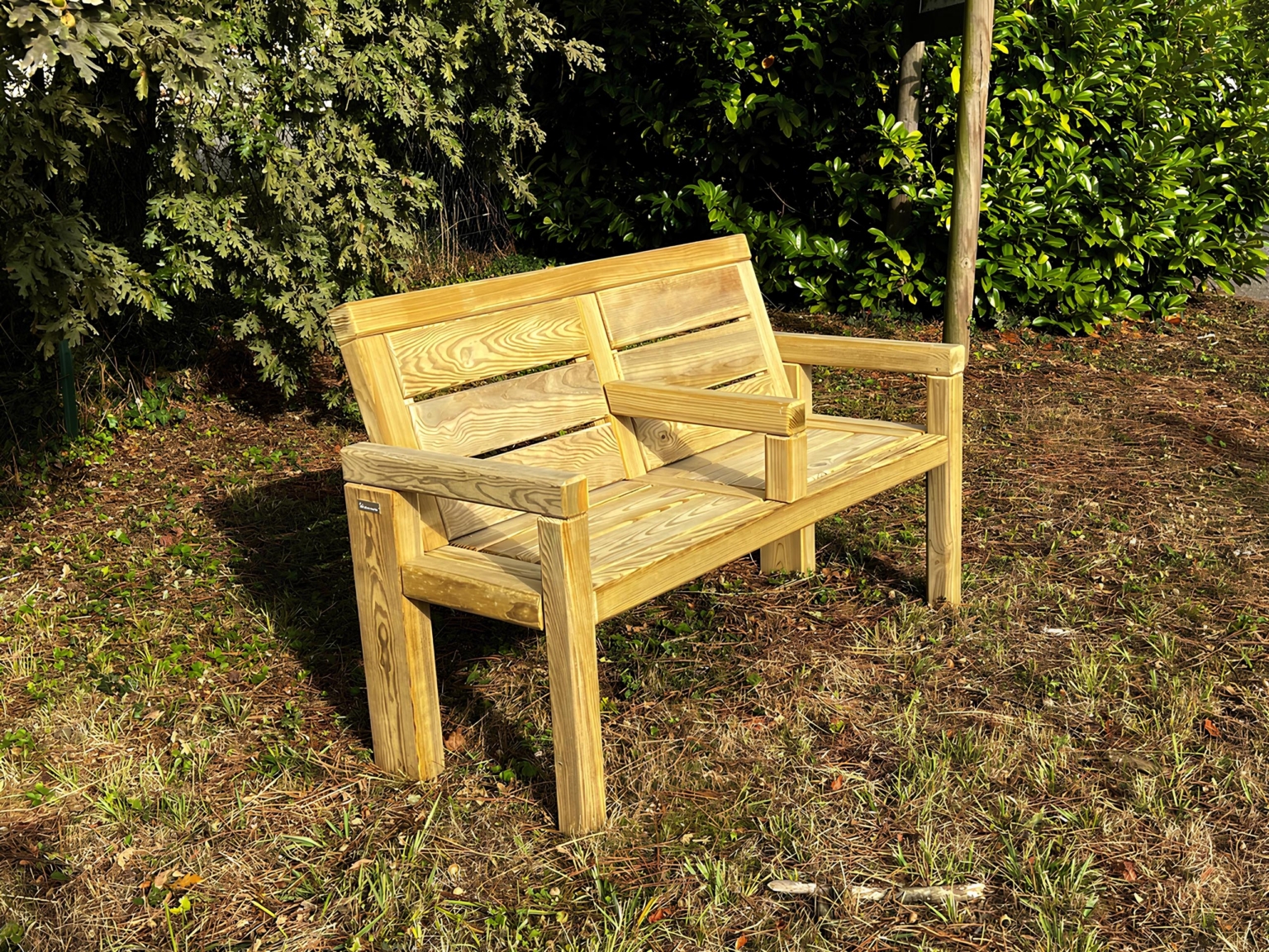 banc senior dossier accoudoirs bois pin des landes labat merle
