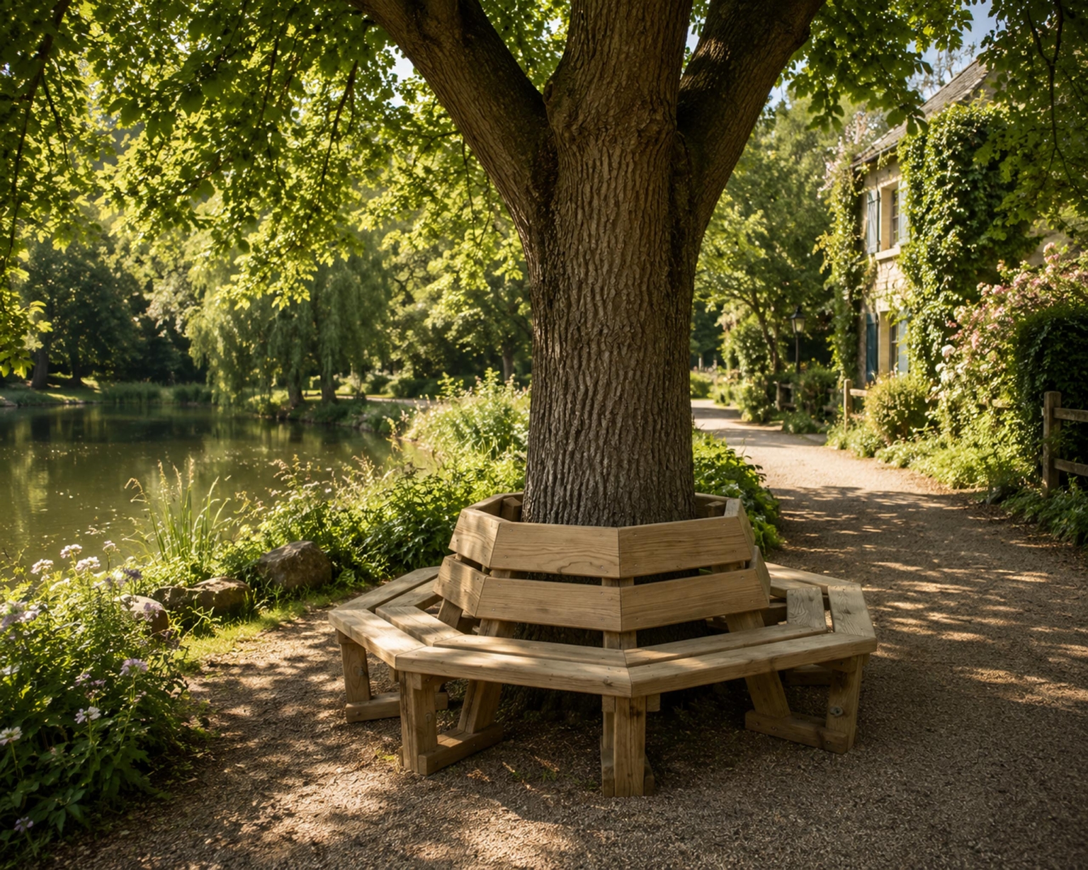 banc tour d arbre bois mobilier urbain labat merle