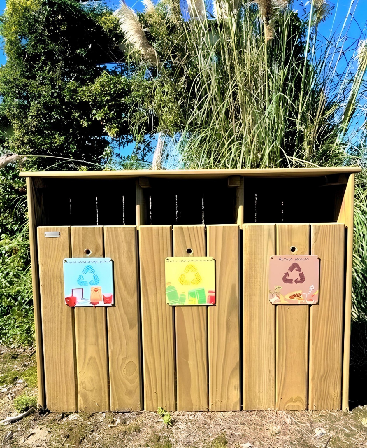 corbeille tri selectif bois mobilier urbain labat merle